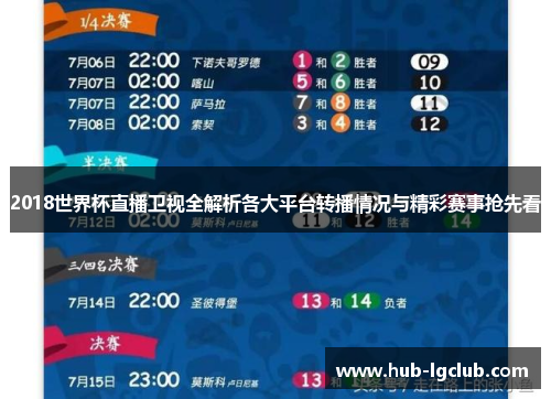 2018世界杯直播卫视全解析各大平台转播情况与精彩赛事抢先看